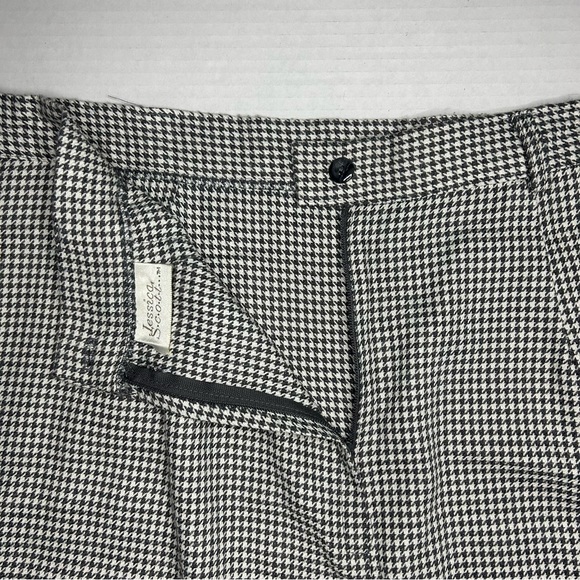 Vintage Jessica Scott Houndstooth Tweed Secretary Office Skirt Size 18 34” Waist - Picture 4 of 9
